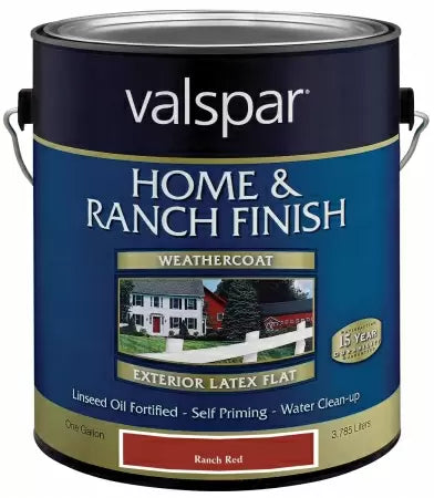 Valspar® Weathercoat Home & Ranch Finish Flat 1 Gallon Red (1 Gallon, Ranch Red)