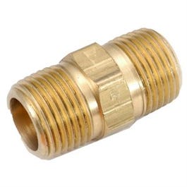 Pipe Fittings, Hex Nipple, Lead-Free Brass, 1/2-In.