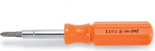 Lutz 6-in-1 Screwdriver Chrome Vanadium Steel Blade