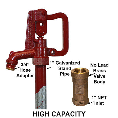 Merrill MFG CNL7501 No Lead Frost Proof C-1000 Series Yard Hydrant, 3/4 Pipe Connection, 1 ft. bury,  with Galvanized Steel Stand Pipe