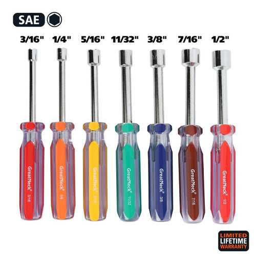 GreatNeck ND72 Professional Nut Driver Set (7 Piece SAE)