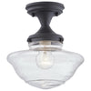 Design House  Schoolhouse Semi-Flush Mount Light, Black