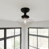 Design House  Schoolhouse Semi-Flush Mount Light, Black