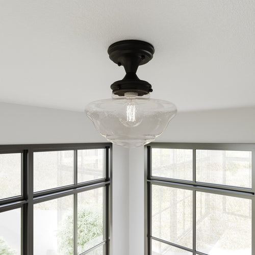 Design House  Schoolhouse Semi-Flush Mount Light, Black
