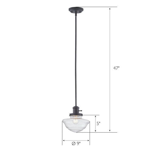 Design House Schoolhouse 1-Light Pendant, Matte Black