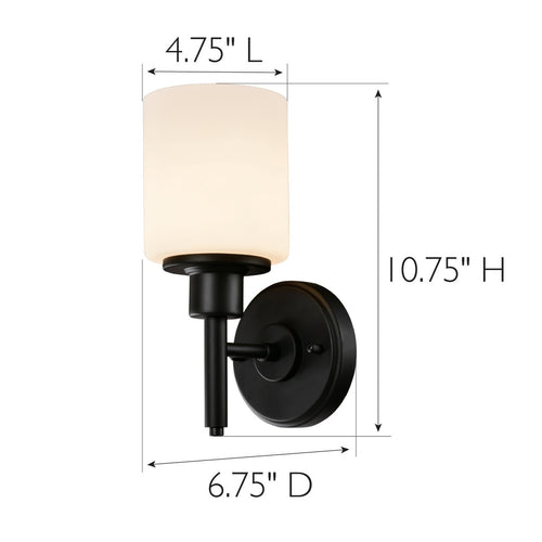 Design House Aubrey Indoor 1-Light Wall Sconce Matte Black