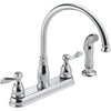 Delta Windemere Dual Handle Lever Kitchen Faucet with Side Spray, Chrome