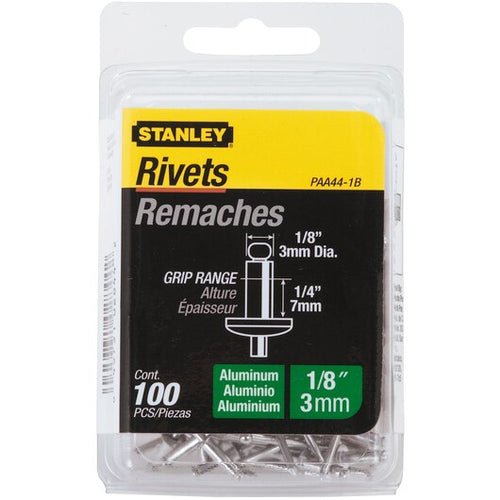 Stanley 1/8 in x 1/4 in Aluminum Rivets (100 Pk)